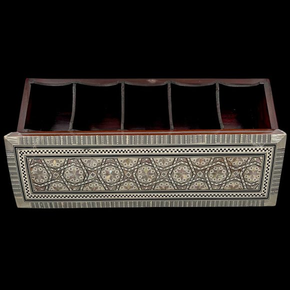 Mother of Pearl Inlaid Tea Box - Picture 3 of 3